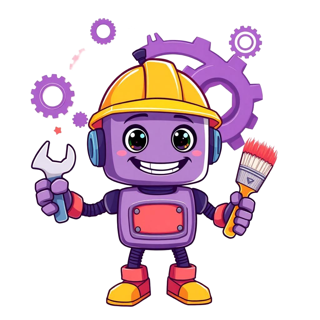 Mascotte robot en construction